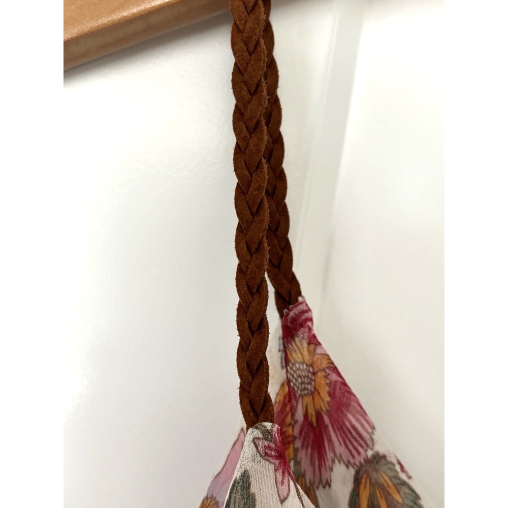 BAILEY 44 Boho Silk Braided Strap Tank Ruffle Blouse USA Western Floral - Size M - Picture 9 of 12